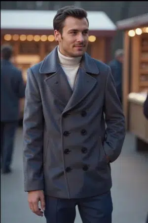 Men's Pure Cashmere Pea Coat