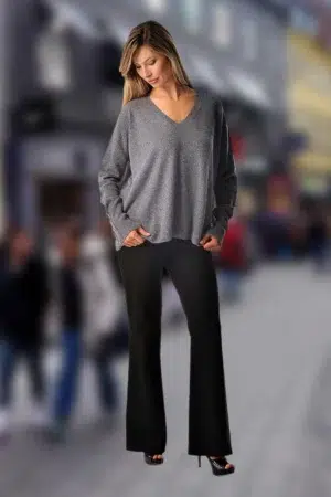 Women's Pure Cashmere V-Neck Boyfriend Sweater